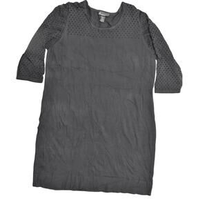 Lane Bryant Black Shift Dress Plus Size 22/24 Midi Preowned Nylon Knit